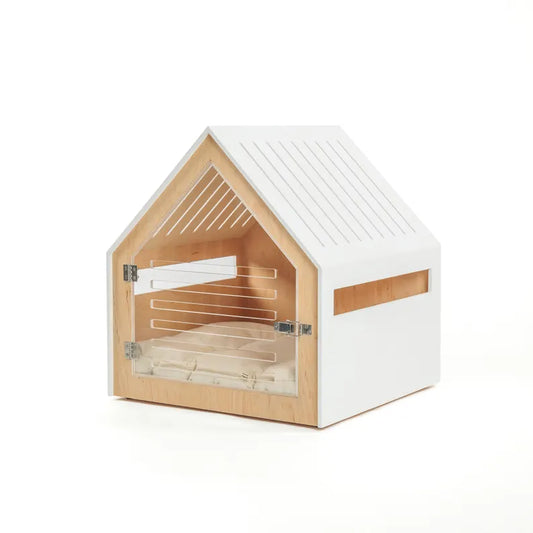 Dog crate with acrylic door and cotton cushion PetSo. Dog crate furniture/indoor dog house/dog kennel/stylish dog crate/modern dog furniture